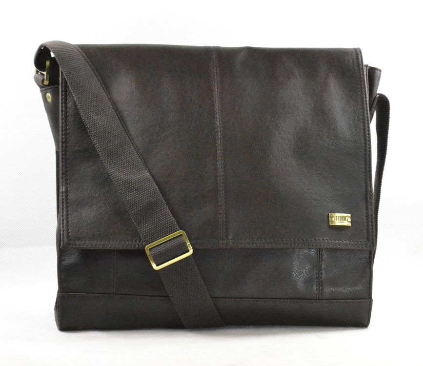 Storm Abbey Brown Faux-Leather Despatch Messenger Bag – The Order